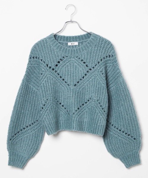 WEGO（ウィゴー）の「WEGO/透かしショートニット（ニット/セーター・レディース・ピンク/サックスブルー/アイボリー・FREE）」の17枚目の写真