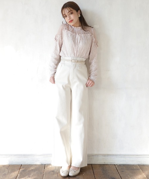 one after another NICE CLAUP（ワンアフターアナザーナイスクラップ）の「スタイルアップハイウエストパンツ（その他パンツ・レディース・ブラック/ネイビー/カーキ/アイボリー・SMALL/MEDIUM）」の7枚目の写真