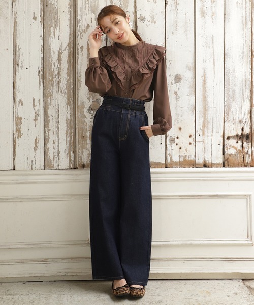 one after another NICE CLAUP（ワンアフターアナザーナイスクラップ）の「スタイルアップハイウエストパンツ（その他パンツ・レディース・ブラック/ネイビー/カーキ/アイボリー・SMALL/MEDIUM）」の15枚目の写真