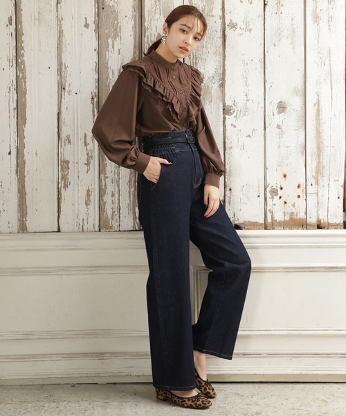 one after another NICE CLAUP（ワンアフターアナザーナイスクラップ）の「スタイルアップハイウエストパンツ（その他パンツ・レディース・ブラック/ネイビー/カーキ/アイボリー・SMALL/MEDIUM）」の16枚目の写真