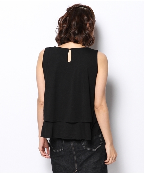 VIS(ビス)の「重ねAラインノースリーブプルオーバー(Tシャツ/カットソー・レディース・ブラック/ホワイト/オレンジ・MEDIUM)」の13枚目の写真