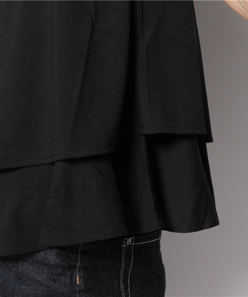 VIS(ビス)の「重ねAラインノースリーブプルオーバー(Tシャツ/カットソー・レディース・ブラック/ホワイト/オレンジ・MEDIUM)」の7枚目の写真