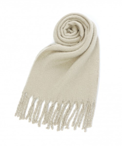 GLOBAL WORK（グローバルワーク）の「ボリュームフリンジストール/861706（マフラー・レディース・ホワイト/ダークブラウン/ブラウン/ライトピンク/ホワイト系その他2/ライトベージュ/グレー/ベージュ/ライトブルー/ベージュ系その他3・FREE）」の8枚目の写真