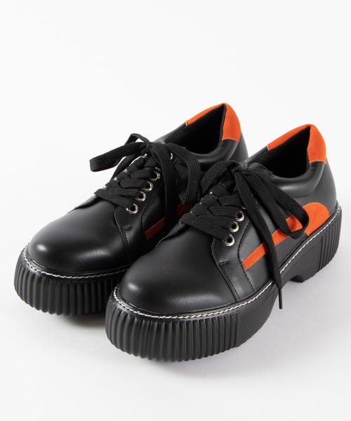 WEGO（ウィゴー）の「WEGO/ライトソール厚底スニーカー（スニーカー・レディース・ホワイト/ブラック/パープル/オレンジ・MEDIUM/LARGE）」の5枚目の写真