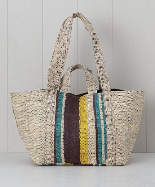 MAISON N.H PARIS（メゾンエヌアッシュパリ）の「＜MAISON N.H PARIS＞STRIPE SHOPPING BAG/バッグ.（エコバッグ/サブバッグ・レディース・ベージュ・FREE）」の4枚目の写真