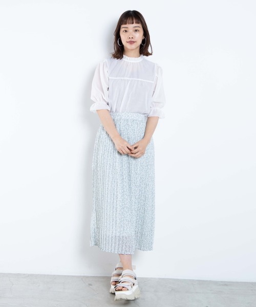 WEGO(ウィゴー)の「WEGO/フリルハイネック5分袖ブラウス(シャツ/ブラウス・レディース・ホワイト/ドット・FREE)」の3枚目の写真