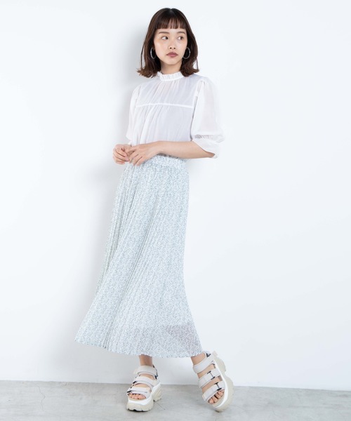 WEGO(ウィゴー)の「WEGO/フリルハイネック5分袖ブラウス(シャツ/ブラウス・レディース・ホワイト/ドット・FREE)」の4枚目の写真