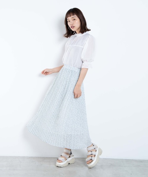 WEGO(ウィゴー)の「WEGO/フリルハイネック5分袖ブラウス(シャツ/ブラウス・レディース・ホワイト/ドット・FREE)」の5枚目の写真