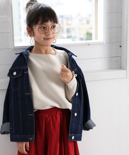 classicalelf（クラシカルエルフ）の「キッズ ドルマンスリーブボートネックリブニット(長袖)（ニット/セーター・キッズ・モカ/アイボリー/ベージュ/ブラック・140/150/130）」の8枚目の写真