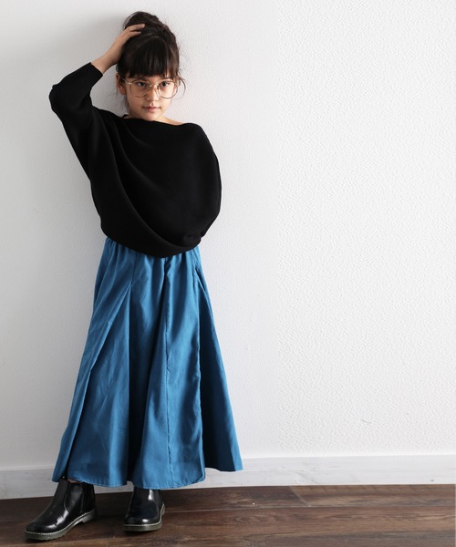 classicalelf（クラシカルエルフ）の「キッズ ドルマンスリーブボートネックリブニット(長袖)（ニット/セーター・キッズ・モカ/アイボリー/ベージュ/ブラック・140/150/130）」の20枚目の写真