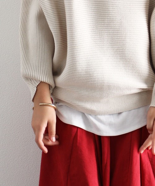 classicalelf（クラシカルエルフ）の「キッズ ドルマンスリーブボートネックリブニット(長袖)（ニット/セーター・キッズ・モカ/アイボリー/ベージュ/ブラック・140/150/130）」の19枚目の写真