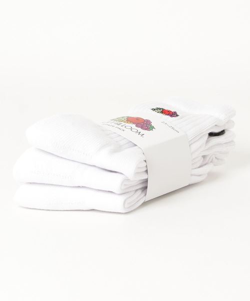 FRUIT OF THE LOOM(フルーツオブザルーム)の「WEGO/FRUIT OF THE LOOM 【3点セット】リブソックス(ソックス/靴下・レディース・ホワイト・FREE)」の4枚目の写真