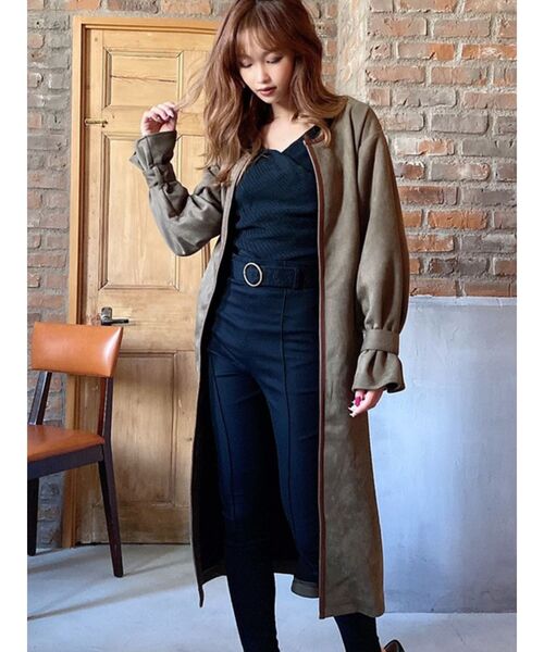 RESEXXY（リゼクシー）の「スエードタッチコート（その他アウター・レディース・ベージュ/ブラウン/カーキ・FREE）」の3枚目の写真