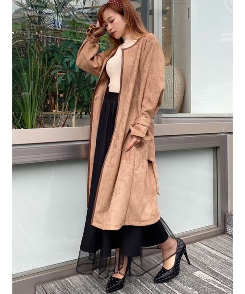 RESEXXY（リゼクシー）の「スエードタッチコート（その他アウター・レディース・ベージュ/ブラウン/カーキ・FREE）」の7枚目の写真