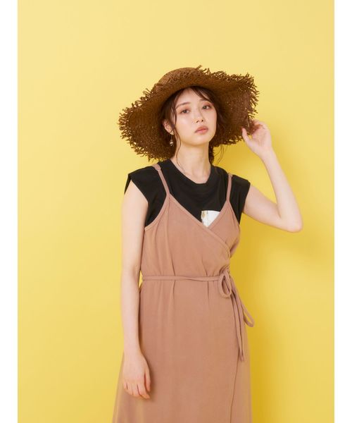 Now me. by NYLON JAPAN（ナウミーバイナイロンジャパン）の「【市川美織コラボ】カシュクールデザインワン（ワンピース・レディース・ブラック/ブラウン・FREE）」の12枚目の写真