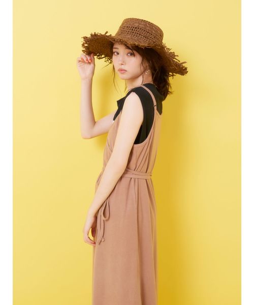 Now me. by NYLON JAPAN（ナウミーバイナイロンジャパン）の「【市川美織コラボ】カシュクールデザインワン（ワンピース・レディース・ブラック/ブラウン・FREE）」の10枚目の写真
