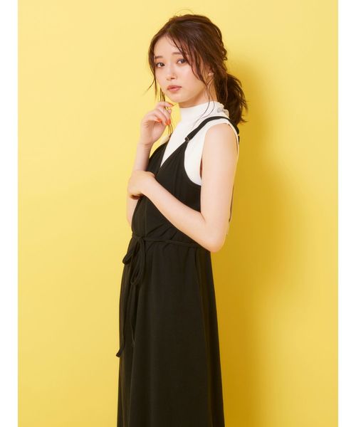 Now me. by NYLON JAPAN（ナウミーバイナイロンジャパン）の「【市川美織コラボ】カシュクールデザインワン（ワンピース・レディース・ブラック/ブラウン・FREE）」の9枚目の写真