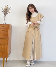 INTER FACTORY | ファッションインフルエンサー haru × INTER FACTORY - ポケットベストワンピース -(ワンピース)