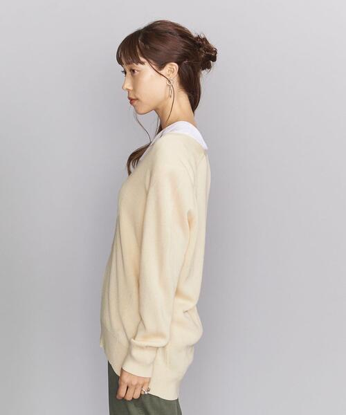 BEAUTY&YOUTH UNITED ARROWS（ビューティーアンドユースユナイテッドアローズ）の「BY 畦ディープVネックロングスリーブニットプルオーバー -ウォッシャブル-（ニット/セーター・レディース・モカ/ブラック/オフホワイト・FREE）」の5枚目の写真