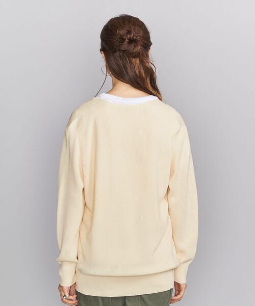 BEAUTY&YOUTH UNITED ARROWS（ビューティーアンドユースユナイテッドアローズ）の「BY 畦ディープVネックロングスリーブニットプルオーバー -ウォッシャブル-（ニット/セーター・レディース・モカ/ブラック/オフホワイト・FREE）」の6枚目の写真