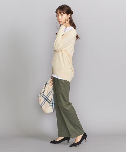BEAUTY&YOUTH UNITED ARROWS（ビューティーアンドユースユナイテッドアローズ）の「BY 畦ディープVネックロングスリーブニットプルオーバー -ウォッシャブル-（ニット/セーター・レディース・モカ/ブラック/オフホワイト・FREE）」の8枚目の写真