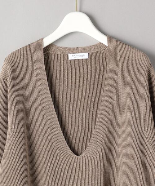 BEAUTY&YOUTH UNITED ARROWS（ビューティーアンドユースユナイテッドアローズ）の「BY 畦ディープVネックロングスリーブニットプルオーバー -ウォッシャブル-（ニット/セーター・レディース・モカ/ブラック/オフホワイト・FREE）」の16枚目の写真