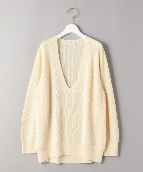 BEAUTY&YOUTH UNITED ARROWS（ビューティーアンドユースユナイテッドアローズ）の「BY 畦ディープVネックロングスリーブニットプルオーバー -ウォッシャブル-（ニット/セーター・レディース・モカ/ブラック/オフホワイト・FREE）」の22枚目の写真