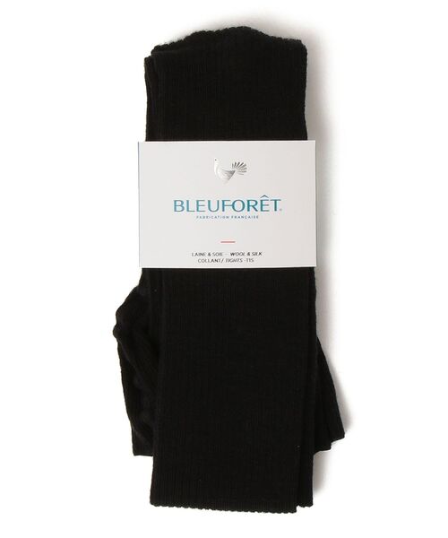 SHIPS（シップス）の「BLEUFORET:ウールコットンリブタイツ（タイツ/ストッキング・レディース・ブラック/オフホワイト・MEDIUM/LARGE/SMALL）」の2枚目の写真