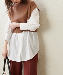 natural couture | シャツドッキングニットプルオーバー(ニット/セーター)