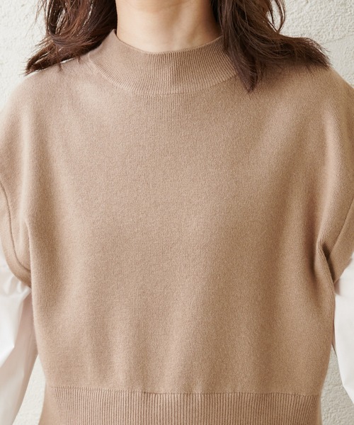 natural couture(ナチュラルクチュール)の「シャツドッキングニットプルオーバー(ニット/セーター・レディース・ブラック/ベージュ/モカ・FREE)」の19枚目の写真