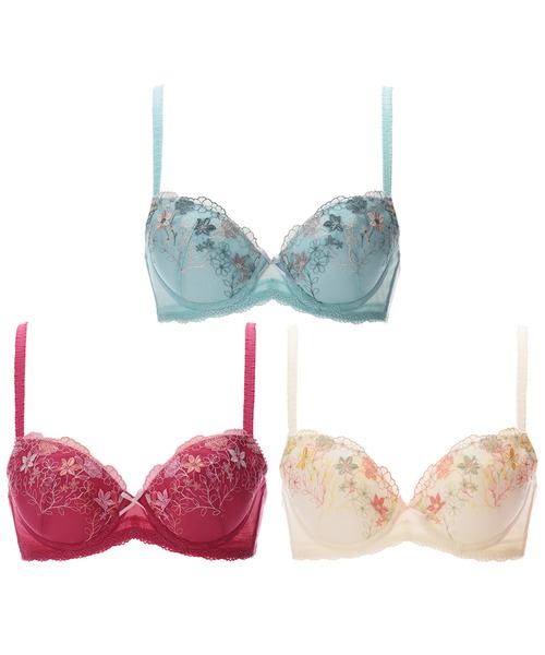 AMOSTYLE BY Triumph(アモスタイルバイトリンプ)の「フラワータトゥーチュール 3/4カップブラ ブラ&ショーツセット【B,C,Dカップ】AMST252 WHU + Mini JX(ブラ&ショーツ・レディース・ブルー/ピンク/ホワイト・C70/B65/C65/B70/C75/D75/D70/D65/B75)」の7枚目の写真