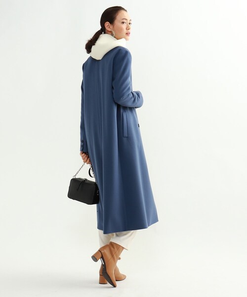 新品タグ付✨インディヴィ シャルムビーバー ウールショールカラーロングコート INDIVI（インディヴィ）の「【WEB限定／ウール】ショールカラーロング