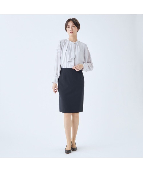 SUIT SELECT（スーツセレクト）の「【セットアップ対応】【おうちで洗えるストレッチ】タイトスカート（スーツスカート・レディース・ネイビー・11号/9号/15号/5号/13号/7号/17号/19号）」の4枚目の写真