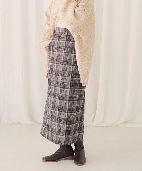 Bab（バブ）の「【WEB限定】チェックタイトスカート（スカート・レディース・ネイビー/ブラウン・38）」の9枚目の写真