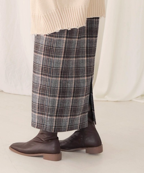 Bab（バブ）の「【WEB限定】チェックタイトスカート（スカート・レディース・ネイビー/ブラウン・38）」の10枚目の写真