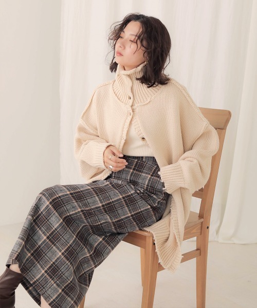 Bab（バブ）の「【WEB限定】チェックタイトスカート（スカート・レディース・ネイビー/ブラウン・38）」の13枚目の写真