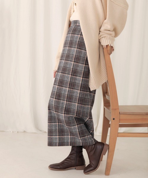 Bab（バブ）の「【WEB限定】チェックタイトスカート（スカート・レディース・ネイビー/ブラウン・38）」の14枚目の写真