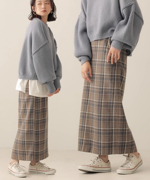 Bab（バブ）の「【WEB限定】チェックタイトスカート（スカート・レディース・ネイビー/ブラウン・38）」の22枚目の写真