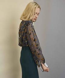 UNITED ARROWS ホワイト フラワーレース トップス