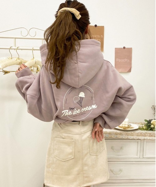 apres jour（アプレジュール）の「アソートフーディー【ZOZOTOWN限定アイテム】（パーカー・レディース・アイボリー/ホワイト系その他/ブラック/クリーム/ダークブルー/ミント/ブラック系その他/ダークブラウン/ラベンダー/スモークピンク・フリー/X-LARGE）」の9枚目の写真