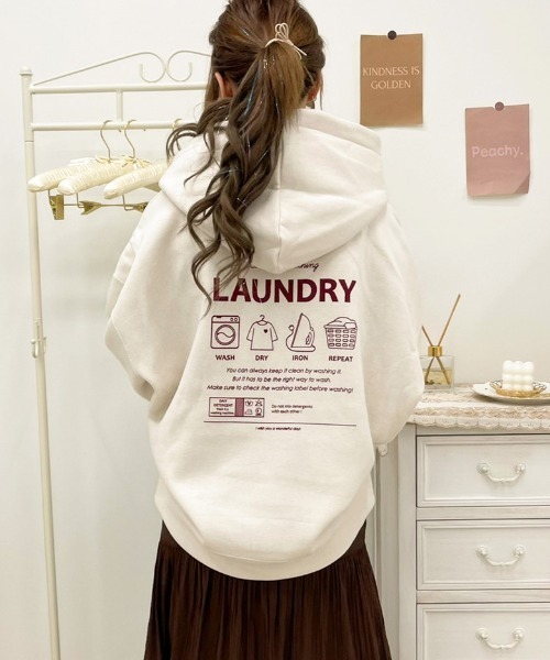 apres jour（アプレジュール）の「アソートフーディー【ZOZOTOWN限定アイテム】（パーカー・レディース・アイボリー/ホワイト系その他/ブラック/クリーム/ダークブルー/ミント/ブラック系その他/ダークブラウン/ラベンダー/スモークピンク・フリー/X-LARGE）」の3枚目の写真