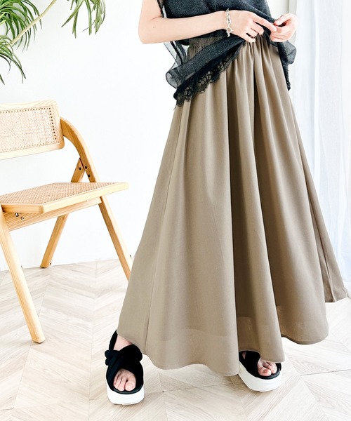 Y's 21AW コットンリネン カットオフ プリーツスカート 黒1 Y´s 21AW