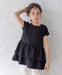 \新色登場/キッズ エンボスフリルトップス