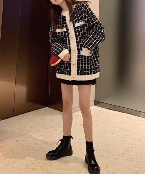 美品✨ ジェニ着用 セルフポートレイト ツイード調 ビジューボタンカーディガン ジャケット RS26―706J―N | self-portrait (Baby&Kids)/セルフ