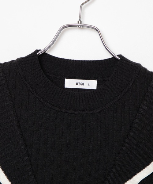 WEGO（ウィゴー）の「WEGO/ショルダーフリルニット（ニット/セーター・レディース・ブラック/アイボリー・FREE）」の11枚目の写真