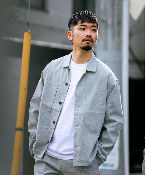 green label relaxing(グリーンレーベルリラクシング)の「CM キュプラ リネン コード シャツ ブルゾン(シャツ/ブラウス・メンズ・ライトグレー/ダークグリーン/モカ・S/M/L/XL)」の2枚目の写真