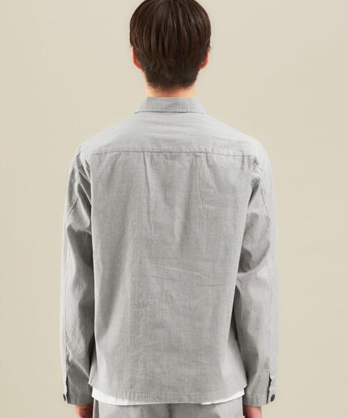 green label relaxing(グリーンレーベルリラクシング)の「CM キュプラ リネン コード シャツ ブルゾン(シャツ/ブラウス・メンズ・ライトグレー/ダークグリーン/モカ・S/M/L/XL)」の13枚目の写真