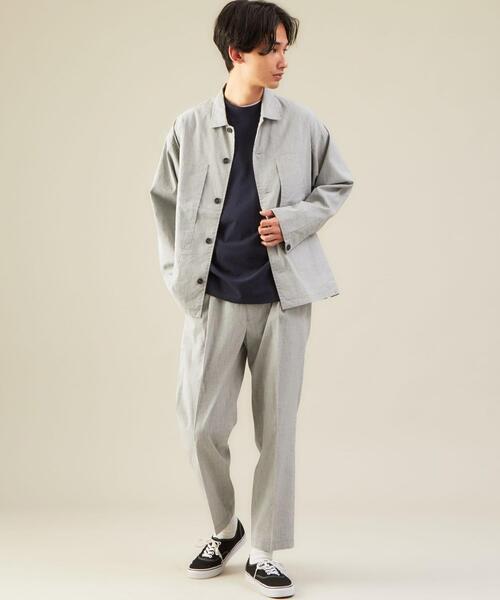 green label relaxing(グリーンレーベルリラクシング)の「CM キュプラ リネン コード シャツ ブルゾン(シャツ/ブラウス・メンズ・ライトグレー/ダークグリーン/モカ・S/M/L/XL)」の22枚目の写真