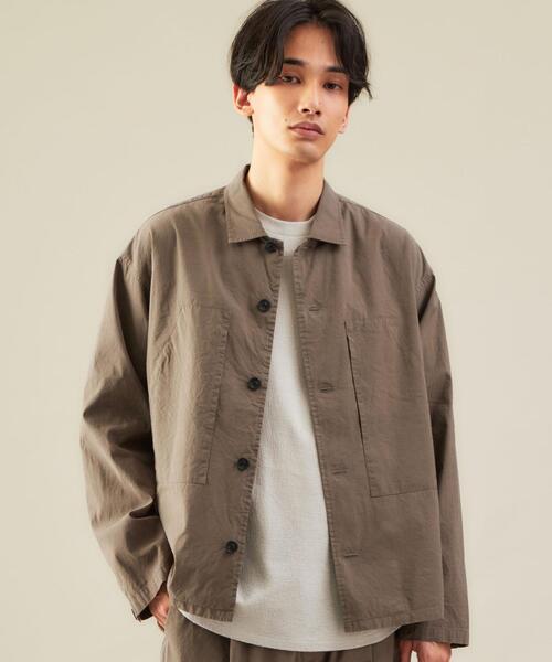 green label relaxing(グリーンレーベルリラクシング)の「CM キュプラ リネン コード シャツ ブルゾン(シャツ/ブラウス・メンズ・ライトグレー/ダークグリーン/モカ・S/M/L/XL)」の5枚目の写真