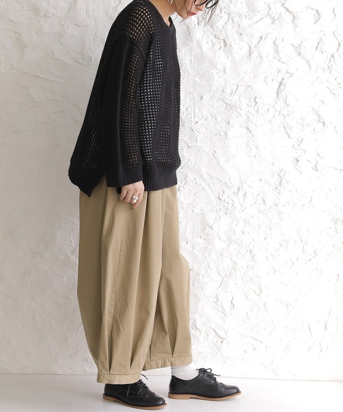 osharewalker（オシャレウォーカー）の「【廃盤】『タックボリュームチノパンツ』（チノパンツ・レディース・ベージュ/カーキ/ブラック・FREE）」の5枚目の写真